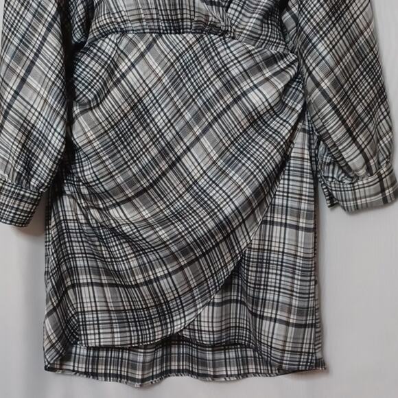 ZARA Women's Gray Plaid Dress With Dolman Sleeve. Size M - Picture 6 of 12
